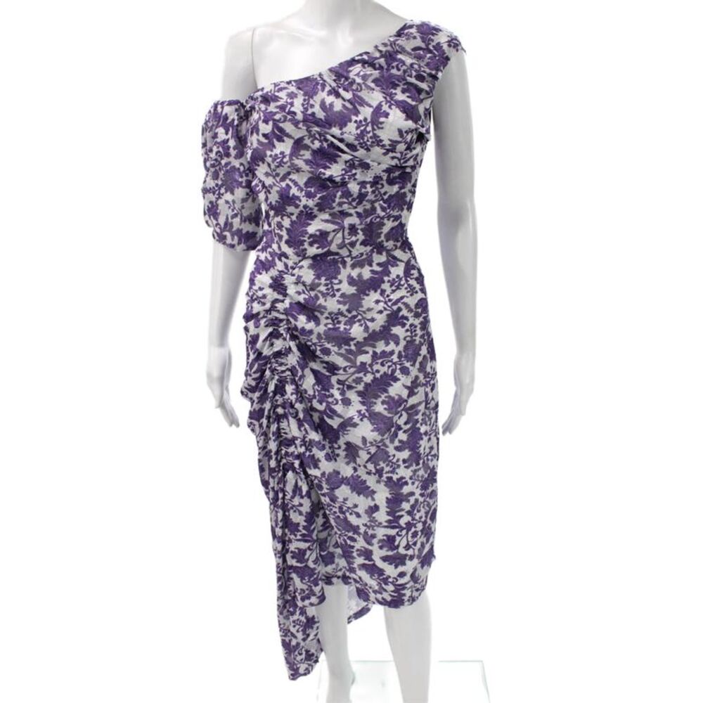 Preen By Thornton Bregazzi Womens Purple Floral Full Length Dress Size XS